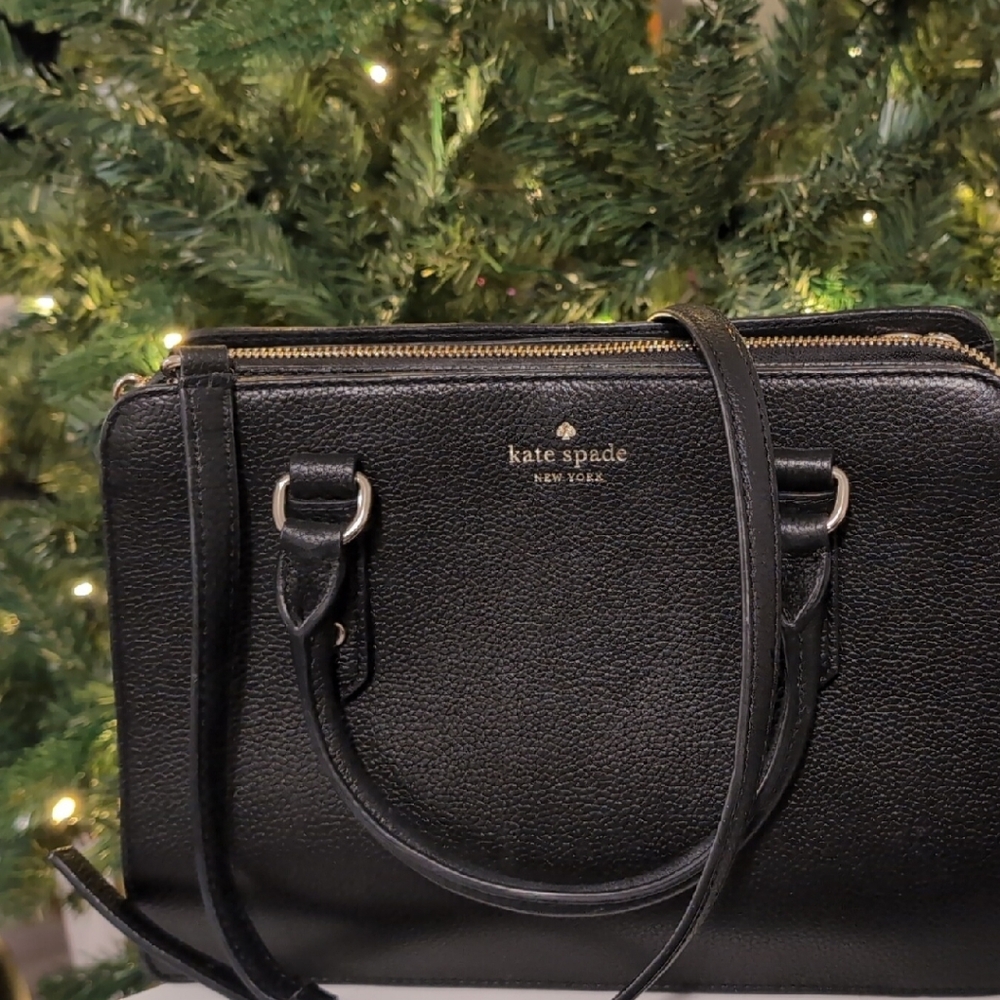 Kate Spade Black Textured Satchel